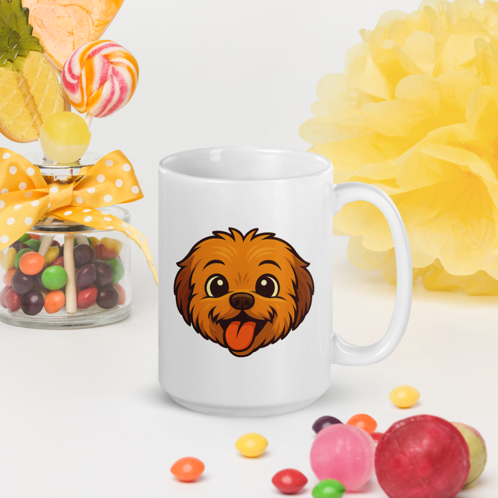 Happy Fluff White Glossy Mug