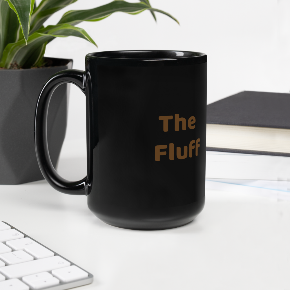 Sad Fluff Black Glossy Mug
