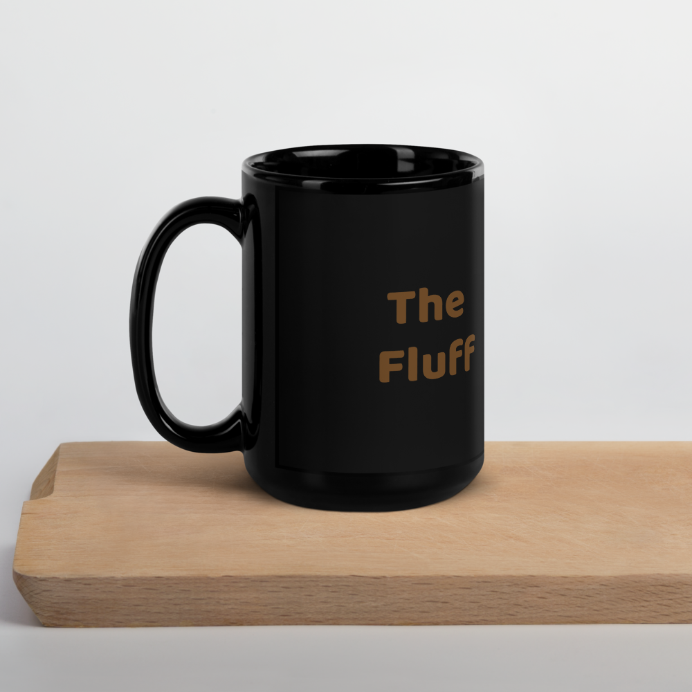 Happy Fluff Black Glossy Mug