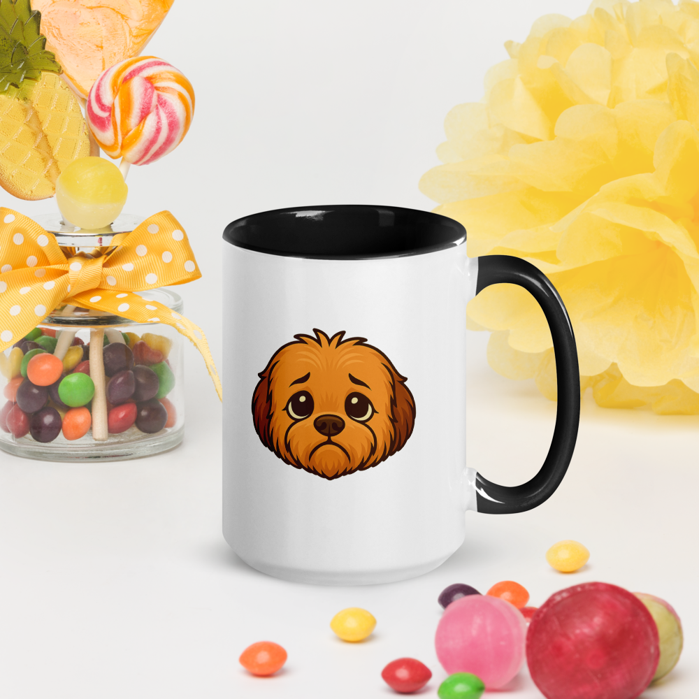 Sad Fluff White & Black Mug