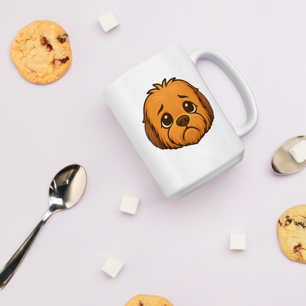 Sad Fluff White Glossy Mug