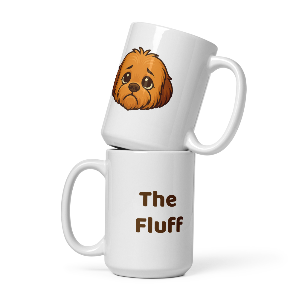 Sad Fluff White Glossy Mug