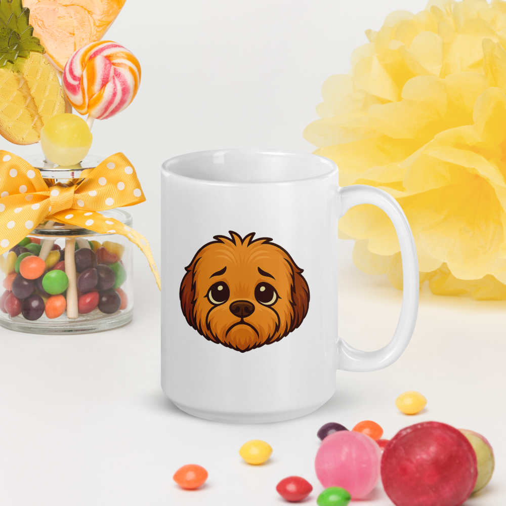Sad Fluff White Glossy Mug