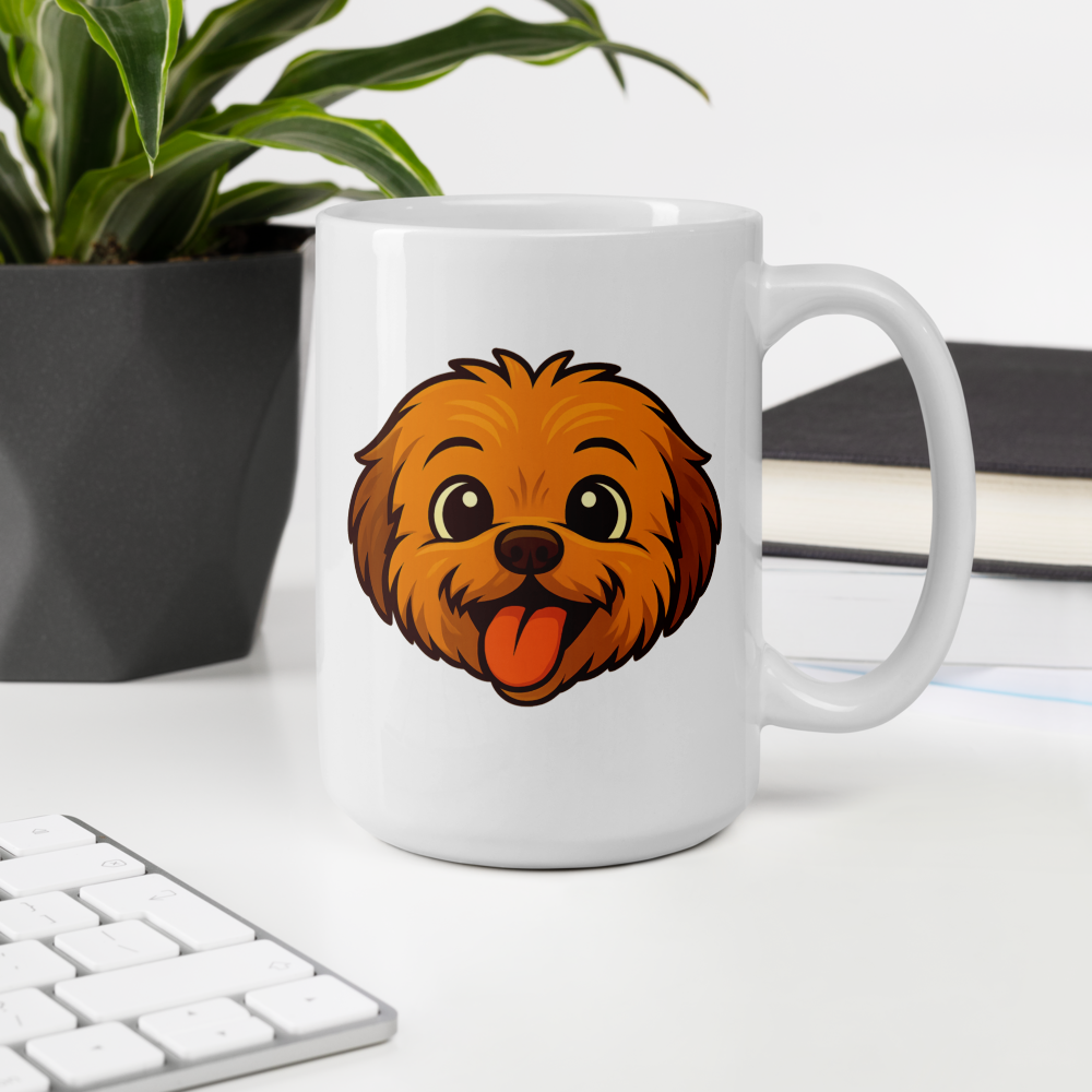 Happy Fluff White Glossy Mug